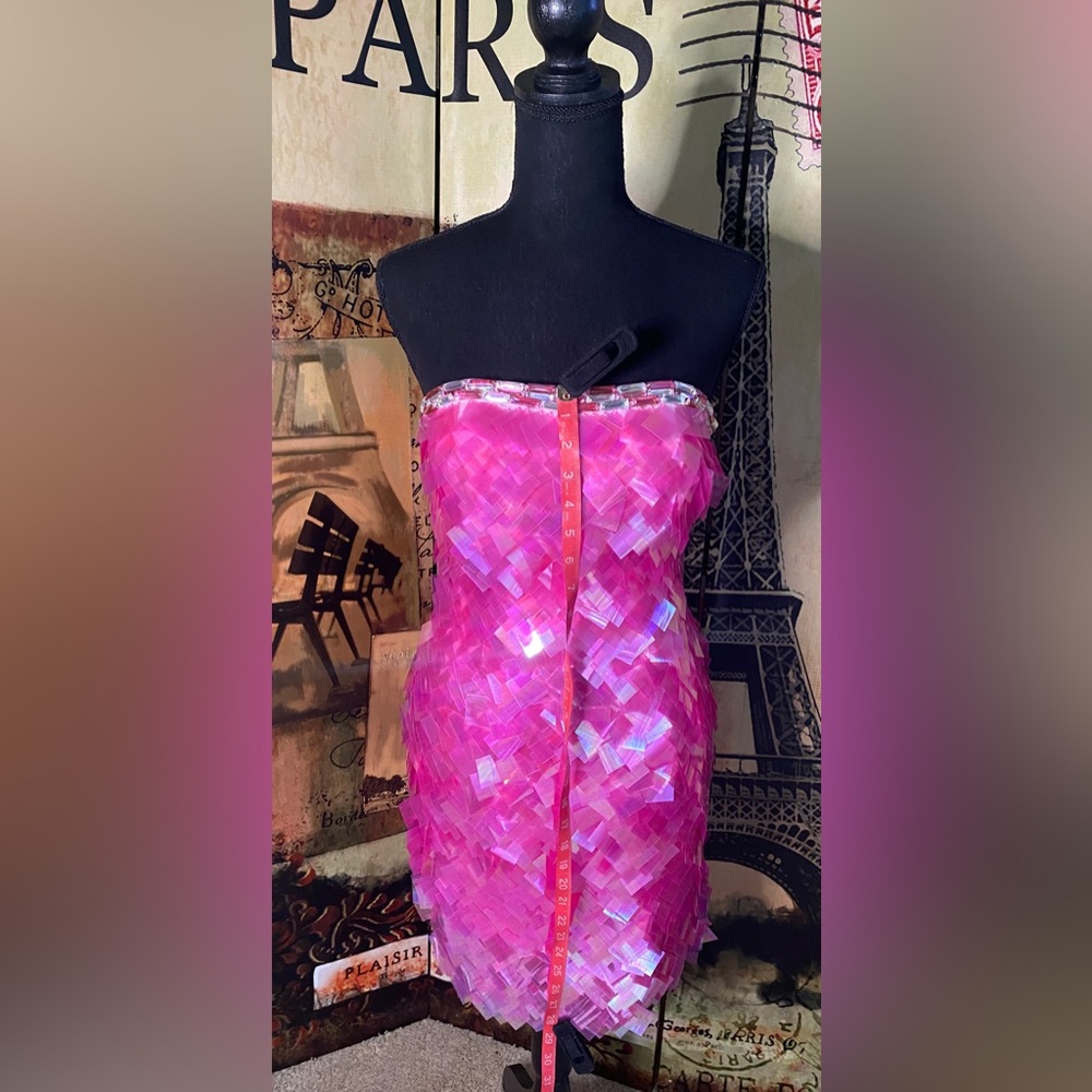 Jovani hot pink sexy cocktail dress, Size 6 - Picture 5 of 8
